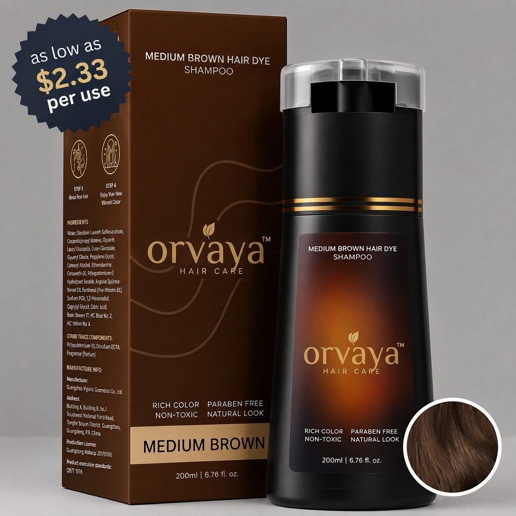 orvaya Instant Dye Shampoo in Medium Brown